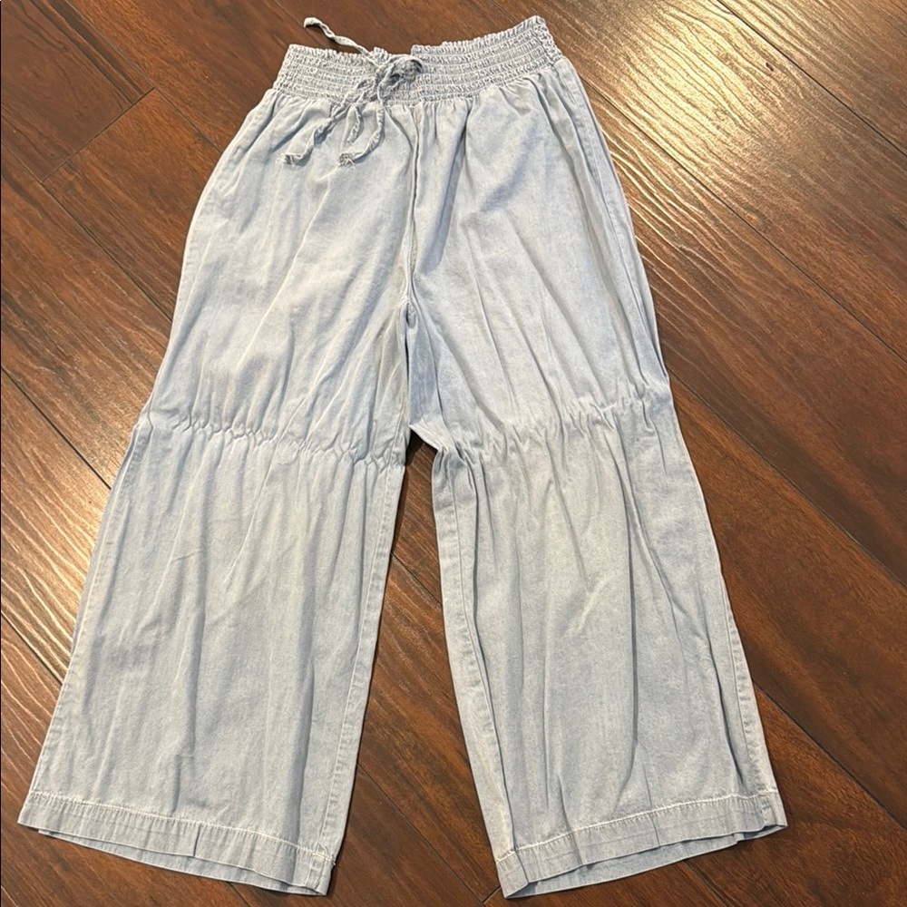 Light Blue Wide Leg Women's Pants